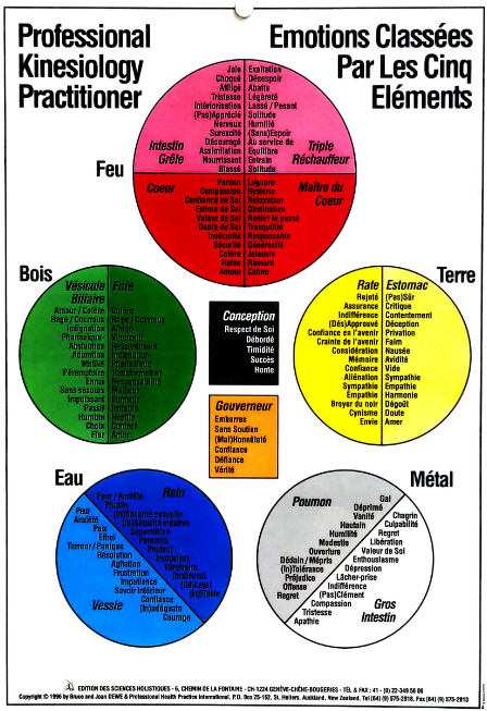 Émotions et classes des 5 éléments